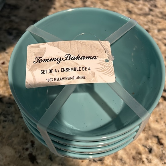 Tommy Bahama Melamine-Aqua Turquoise Crackle Set NWT - Picture 2 of 3